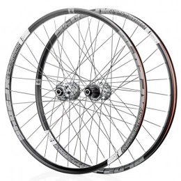 LHHL Mountain Bike Wheel LHHL Wheel For Mountain Bike 26" / 27.5" / 29" Bicycle Wheelset MTB Double Wall Rim QR Disc Brake 8-11S Cassette Hub 6 Ratchets Sealed Bearing (Color : Gray, Size : 26")