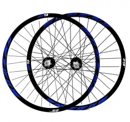 LHHL Mountain Bike Wheel LHHL Wheelset 26" / 27.5" / 29" For Mountain Bike Disc Brake MTB Bicycle Double Wall Rims 8-10 Speed Quick Release 32H (Color : Blue, Size : 26")