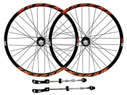 LHHL Mountain Bike Wheel LHHL Wheelset 26" / 27.5" / 29" For Mountain Bike Disc Brake MTB Bicycle Double Wall Rims 8-10 Speed Quick Release 32H (Color : Orange, Size : 27.5")