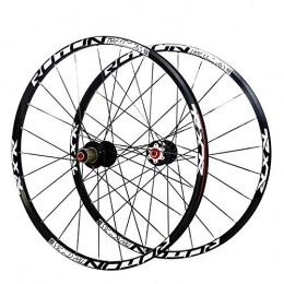 LHLCG Mountain Bike Wheel LHLCG Bicycle Wheel Aluminum Alloy Rim Carbon Fiber Hub Front 2 Rear 5 Palin Wheels Black, 26