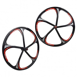 LHWCG Mountain Bike Wheel LHWCG 26" Mountain Bike Wheel Set Palin Bearing One-Piece Magnesium Alloy Card Wheels For 7-11 Speed, Black