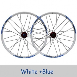 LI-Q Mountain Bike Wheel LI-Q 24 inch Bicycle front wheel rear wheel, Trekking Bike Disc brake, Quick Release Disc Brake, white+blue