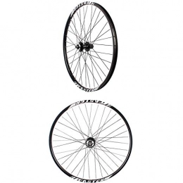 LI-Q Mountain Bike Wheel LI-Q 27.5" 650B MTB Bike Wheel Set Disc Rim Brake Shimano 7 Speed Sealed Bearings Hub, White