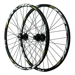 LICHUXIN Spares LICHUXIN 26 / 27.5 / 29" MTB Bike Wheelset Quick Release Double Walled 32 Holes Aluminum Alloy Mountain Bike Rim Disc Brake Cycling Wheels for 7 / 8 / 9 / 10 / 11 / 12 Speed (Color : Green, Size : 26in)