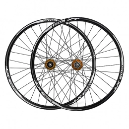 LICHUXIN Mountain Bike Wheel LICHUXIN 26 27.5 29in MTB Mountain Bike Wheelset Front Rear Wheel Disc Brake Quick Release 8 9 10 11 Speed Double Wall Aluminum Alloy Rim 32 Holes (Color : Gold, Size : 27.5in)