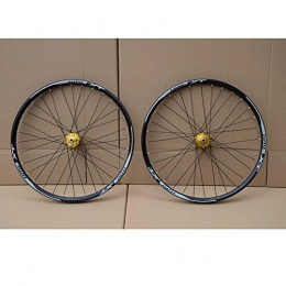 LICHUXIN Spares LICHUXIN 26 / 27.5 / 29inch Mountain Bike Wheelset Four Bearings MTB Front Rear Wheel Lightweight Disc Brake Rim Quick Release 32 Holes (Color : Gold hub, Size : 29inch)