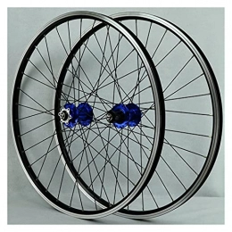 LICHUXIN Mountain Bike Wheel LICHUXIN 26 / 29 Inch Bicycle Front + Rear Wheel Double Walled Aluminum Alloy MTB Rim Fast Release V / Disc Brake Mountain Bike Wheelset 32 Holes 7-11 Speed Cassette (Color : Blue, Size : 29in)