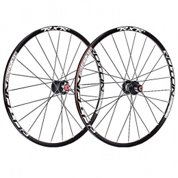 LICHUXIN Spares LICHUXIN 26 Inch Mountain Bike Wheelset Carbon Fiber Hub Disc Brake MTB Wheel Double Wall 5 Palin 7 8 9 10 11 Speed Cassette (Color : Black hub, Size : Quick Release)
