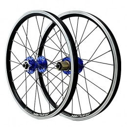 LICHUXIN Mountain Bike Wheel LICHUXIN 406 / 20 Inch Bicycle Wheel Mountain Bike Wheelset Disc Brake C / V Brake Quick Release 7 8 910 11 12 Speed Cassette Freewheel 24holes 1400g (Color : Blue Hub)