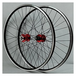 LICHUXIN Mountain Bike Wheel LICHUXIN Bicycle Front + Rear Wheels 26 / 29 in DH19 Double-Walled Alloy Rim MTB Bike Wheelset 32H V / Disc Brake Double Wall Quick Release MTB Rim 7-11 Speed (Color : Red, Size : 26in)