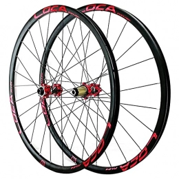 LICHUXIN Spares LICHUXIN Bicycle Wheel (Front + Rear) Mountain Bike Rims 24 Hole 700C Freewheel Disc Brake for 8 9 10 11 12 Speed Aluminum Alloy Rim for WTB Bike (Color : Red, Size : 700c)