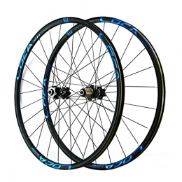 LICHUXIN Spares LICHUXIN BMX Road Bike Fast Release Wheels Disc Brake Wheel Aluminum Alloy Rim 24 Holes 700C Bicycle Wheel (Front + Rear) for Mountain Bike Parts (Color : Blue, Size : 700C)