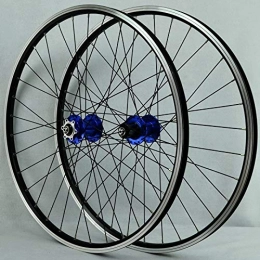 LICHUXIN Spares LICHUXIN Mountain Bike Wheelset 26 / 29 Inch Bicycle Wheel (Front + Rear) Double-walled Aluminum Alloy Rim Quick Release V / Disc Brake 32H 7-11 Speed (Color : Blue, Size : 29in)