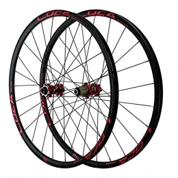 LICHUXIN Spares LICHUXIN Mountain Bike Wheelset 29 / 26 / 27.5 Inch Bicycle Wheel (Front + Rear) Double Walled Aluminum Alloy MTB Rim Barrel Shaft Disc Brake 24H 8-12 Speed (Color : Red-1, Size : 27.5in)