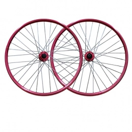 LICHUXIN Mountain Bike Wheel LICHUXIN MTB 26 Inch Mountain Bike Wheelset Quick Release Bicycle Front Rear Wheels Aluminum Alloy Double Wall Rim Disc Brake 7 8 9 Speed 32 Holes (Color : Pink)
