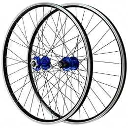 LICHUXIN Spares LICHUXIN MTB Bicycle Wheelset 26 27.5 29in Mountain Bike Wheel Double Wall Alloy Rim Quick Release Disc / V Brake 7-12 Speed Cassette 32holes 2200g (Color : Blue Hub, Size : 26in)