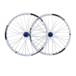 LICHUXIN Spares LICHUXIN MTB Bike Wheelset 26 Inch Bicycle Front and Rear Wheel Double Wall Alloy Rims Cassette Fiywheel Hub V / Disc Brake 7 / 8 / 9 / 10 Speed 32H (Color : White)