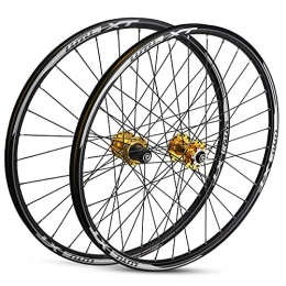 LICHUXIN Spares LICHUXIN Mtb Wheels 26 Wheel Set Aluminium Bicycle Frames Quick Release Disc Brakes 32H Low-Resistance fit 8 9 10 11 Speed Cassette Mountain Bike Wheelset (Color : Yellow)