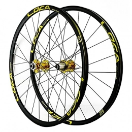 LICHUXIN Spares LICHUXIN MTB Wheelset 26 / 27.5 / 29, Front&Rear 100 / 135mm QR Bicycle Wheel Set, Aluminum Rim Mountain Bike Wheels Disc Brake Fit 7-11 Speed Cassette Freewheel (Color : Gold, Size : 26in)