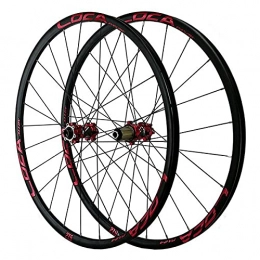 LICHUXIN Mountain Bike Wheel LICHUXIN MTB Wheelset 26 27.5 29inch Mountain Bike Wheel Ultralight Rim Thruaxle Six Nail Disc Brake 7 8 9 10 11 12 Speed Cassette Freewheel 24 Hole (Color : Red, Size : 26in)