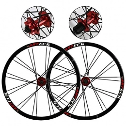 LICHUXIN Spares LICHUXIN Oksmsa 26 Inch Bicycle Disc Brake Wheelset Mountain Bike Flat Spoke Wheel Quick Release 8 / 9 / 10 Speed Cassette 24 Hole (Color : Red drum, Size : 26inch)