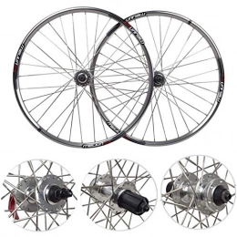 LICHUXIN Spares LICHUXIN Oksmsa 26 Inch Mountain Bike Disc Brake Wheelset Bicycle Wheel Aluminum Alloy Rim 7 / 8 / 9 Speed Cassette Quick Release 32 Hole (Color : Silver)