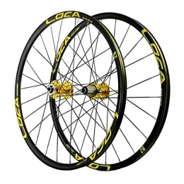 LICHUXIN Spares LICHUXIN Oksmsa Mountain Bike Wheelset 26 / 27.5in QR Front & Rear Wheel Alloy Rim Sealed Bearing 8-12 Speed Cassette Hub Disc Brake 24H (Color : Yellow, Size : 27.5in)