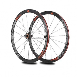 LIDAUTO Spares LIDAUTO 700C Road Bicycle Wheel Set 40MM Ultra-light Aluminum Alloy 4 Bearing Carbon Fiber Hub Reflective Logo, red