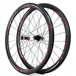 LIDAUTO Spares LIDAUTO Carbon Fiber Road Bike Wheels 700C Clincher Wheelset 38MM 40MM 50MM 55MM, C40 / 40MM