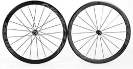 LILIS Spares LILIS Wheel Mountain Bike 700C Bicycle Wheelset Ultralight Double Walled Aluminum Alloy Bike Rims 40Mm High Rear Wheel Front Wheel 4 Palin Fast Release BMX Road Cycling Wheelset (Color : Black)