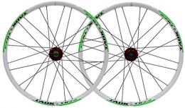 LILIS Spares LILIS Wheel Mountain Bike Bike Wheel Set 24" MTB Wheel Double Wall Alloy Rim Tires 1.5-2.1" Disc Brake 7-11 Speed Palin Hub Quick Release 24H (Color : Green)