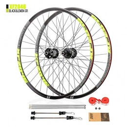 LIMQ Spares LIMQ 26" 27.5" 29" Wheel MTB Mountain Bicycle Double Wall Wheelset Disc Brake Rim Sealed Bearings Hub For 26 / 27.5 / 29" X 1.7-2.4" Tire - Lemon, 29inch