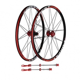 LIMQ Spares LIMQ 26" 27.5" MTB Bike Front REAR Wheel Double Wall Wheelset Sealed Bearings Hub Quick Release Rim Red Black 1800g, 27.5inch