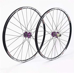 LIMQ Spares LIMQ 26" F3 Front Rear Wheel MTB Bike Rim Disc Brake Quick Release Sealed Bearings Hub 1670g, Purple