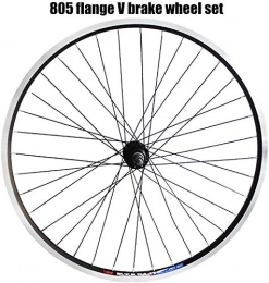 LIMQ Mountain Bike Wheel LIMQ Bicycle Wheelset, 26 Inch Silver Rear Mountain Bike Wheel Mountain Bike V Brake 36-hole Wheel Set CNC Double-layer Knife Ring / V Brake Skin Wheel Hub
