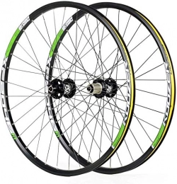LIMQ Spares LIMQ Cycling Wheels For 26 27.5 29 Inch Mountain Bike Wheelset Alloy Double Wall Quick Release Disc Brake Compatible 8-11 Speed, Green-27.5inch
