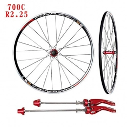 LIMQ Spares LIMQ Mountain Bike Wheel 700c Road Racing Cycling Wheel R2.25 V Brake Double Wall Rims Hub 1526g / Pair