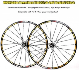 LIMQ Spares LIMQ Mountain Bike Wheel Set, Silver Alloy ATB 7-11 Speed Freewheel Hub Rear Wheel Complete Set Of Drums Modified 120 (26 Inch)