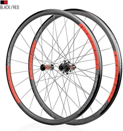LIMQ Spares LIMQ Road Bike Wheel 700C Pair Of Wheels Rim Alloy Double Wall 30mm QR Brake V / C 7 Palin In Front And Back 7-11 Speeds 1740g, A-27.5inch