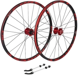 LJP Mountain Bike Wheel LJP 27.5inch Cycling Wheels, Bicycle Double Wall MTB Rim Quick Release V-Brake Hybrid / Hole Disc 7 8 9 10 Speed 100mm (Color : B, Size : 26inch)