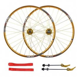 LJP Mountain Bike Wheel LJP Bike Wheelset Cycling Wheels Mountain Bike Set Quick Release Palin Bearing 7, 8, 9, 10 SPEED CASSETTE TYPE 26inch, 27.5inch (Color : Gold, Size : 26inch)