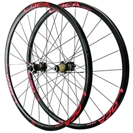 LJP Spares LJP MTB Bicycle Wheelset barrel shaft 26 / 27.5 / 29in 24-hole 8-12 Speed Mountain Bike Wheels Rim Disc Brake Front & Rear Wheel Thru axle (Color : Red, Size : 26in)