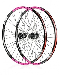 LLC Mountain Bike Wheel LLC 26 / 27.5 Inch Mountain Bike Wheelset Aluminum Alloy Hub Disc Brakes 32H Bike Rim American Valve Quick Release 8 / 9 / 10 / 11S, Black Powder, 27.5 inch