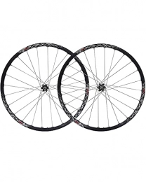 LLC Spares LLC 26" Mountain Bike Wheelset Double-Walled Alloy Wheel Rims 24H Disc Brake Hub Quick Release 8-10 Speed Bicycle Front & Rear Wheels, Black