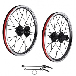 LLF Mountain Bike Wheel LLF 16in Bicycle Wheel Set, Mountain Bike Wheelset 305 Disc Brake 11 Speed 6 Nail Bearing Compatible for V Brake Black
