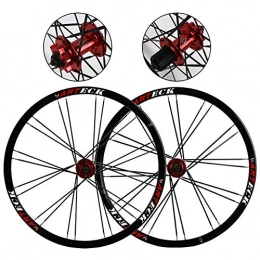 LOO LA Spares LOO LA 26"*1.35~2.125 Mountain Bicycle Wheelset, Aluminum Alloy Double Wall MTB Cycling Rim Disc Brake Ball-spoke wheel set cutter ring hub 7 / 8 / 9 / 10 speed, Black