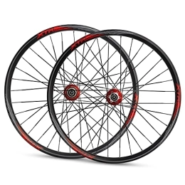 QHY Mountain Bike Wheel Low Resistance Flat Spoke MTB Wheels 26 Inch Bicycle Rims 32H Alloy, Steel, suitable For 8-11 Speed Card Bicycle Wheel Set Quick Release Axle Bicycle Accessories