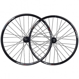 LSQR Spares LSQR 26 Inch Racing Bicycle Wheelset Mountain Bike Wheel Set Disc Brake Hub Double Wall Rims Bike Accessories for 7 / 8 / 9 / 10 Speed, Black