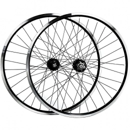 LSQR Spares LSQR Cycling Wheels Mountain Bike Wheel 26 Inch Bicycle Alloy Rim Sealed Bearing Disc / V Brake Quick Release for 7-11 Speed Flywheel, Black Hub