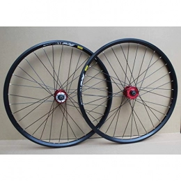 LSRRYD Mountain Bike Wheel LSRRYD 24 Inch MTB Bike Wheelset Disc / Rim Brake Bicycle Wheel 32H Double Layer Rim For 8 / 9 / 10 Speed 2000G (Color : Red)